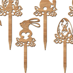 Intra απο ξύλο plywood 3mm-4mm πάχος -  με λέιζερ Easter Toppers Δίασταση 6x6 cm INTRAFABR-113753890