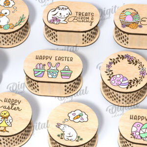 Intra απο ξύλο plywood 3mm-4mm πάχος - Κουτιά πασχαλινών λιχουδιών Πακέτο κοπής με λέιζερ Δίασταση 15x15 cm INTRAFABR-115759702