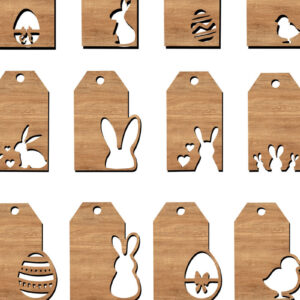 Intra απο ξύλο plywood 3mm-4mm πάχος - Πασχαλινές Ετικέτες Ποικιλία Κοψίματα με λέιζερ Δίασταση 6x6 cm INTRAFABR-113753909