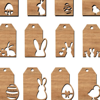 Intra απο ξύλο plywood 3mm-4mm πάχος - Πασχαλινές Ετικέτες Ποικιλία Κοψίματα με λέιζερ Δίασταση 6x6 cm INTRAFABR-113753909 - Image 1