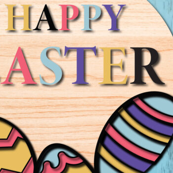 Intra απο ξύλο plywood 3mm-4mm πάχος - Πασχαλινή πινακίδα καλωσορίσματος Big Bundle Door Deco Δίασταση 15x15 cm INTRAFABR-25988028 - Image 3