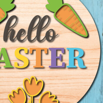 Intra απο ξύλο plywood 3mm-4mm πάχος - Πασχαλινή πινακίδα καλωσορίσματος Big Bundle Door Deco Δίασταση 15x15 cm INTRAFABR-25988028 - Image 5