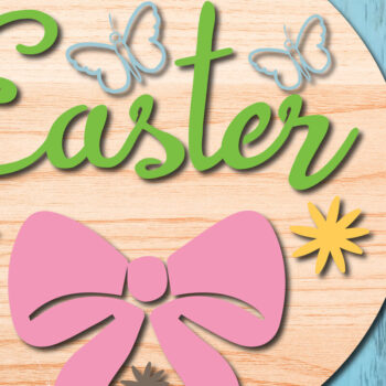 Intra απο ξύλο plywood 3mm-4mm πάχος - Πασχαλινή πινακίδα καλωσορίσματος Big Bundle Door Deco Δίασταση 15x15 cm INTRAFABR-25988028 - Image 6