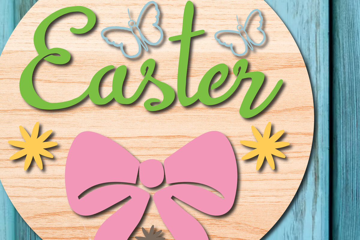 Intra απο ξύλο plywood 3mm-4mm πάχος - Πασχαλινή πινακίδα καλωσορίσματος Διακόσμηση πόρτας  Δίασταση 15x15 cm INTRAFABR-25987560