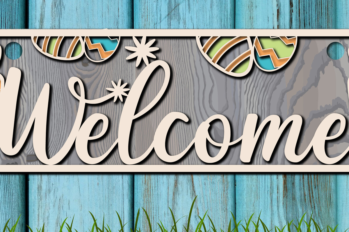 Intra απο ξύλο plywood 3mm-4mm πάχος - Πασχαλινή πινακίδα καλωσορίσματος για διακόσμηση πόρτας  Δίασταση 15x15 cm INTRAFABR-25458832