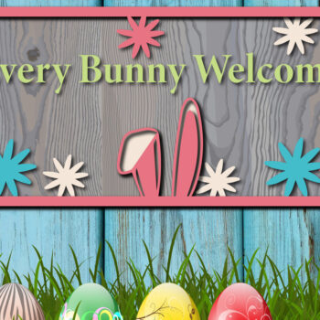 Intra απο ξύλο plywood 3mm-4mm πάχος - Πασχαλινή πινακίδα καλωσορίσματος για διακόσμηση πόρτας  Δίασταση 15x15 cm INTRAFABR-25462309 - Image 1