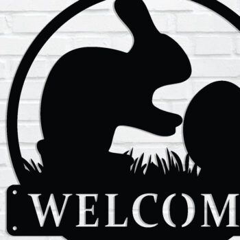 Intra απο ξύλο plywood 3mm-4mm πάχος - Πασχαλινή επιγραφή καλωσορίσματος, μεταλλική τέχνη τοίχου, DXF Δίασταση 40x50 cm INTRAFABR-90072620 - Image 1