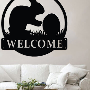 Intra απο ξύλο plywood 3mm-4mm πάχος - Πασχαλινή επιγραφή καλωσορίσματος, μεταλλική τέχνη τοίχου, DXF Δίασταση 40x50 cm INTRAFABR-90072620 - Image 2