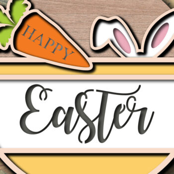 Intra απο ξύλο plywood 3mm-4mm πάχος - Πασχαλινό σημάδι καλωσορίσματος Στρογγυλό μεγάλο πακέτο Δίασταση 15x15 cm INTRAFABR-25337469 - Image 2