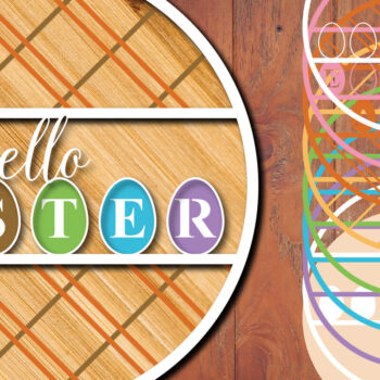 Intra απο ξύλο plywood 3mm-4mm πάχος - Πασχαλινή πινακίδα καλωσορίσματος στρογγυλή κρεμάστρα πόρτας Δίασταση 15x15 cm INTRAFABR-25332242 - Image 3