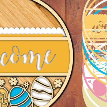 Intra απο ξύλο plywood 3mm-4mm πάχος - Πασχαλινή πινακίδα καλωσορίσματος Ανοιξιάτικη διακόσμηση πόρτας Δίασταση 15x15 cm INTRAFABR-25335045 - Image 3