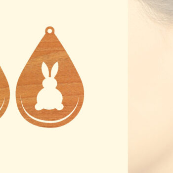 Intra απο ξύλο plywood 3mm-4mm πάχος - Πασχαλινά Ξύλινα Σκουλαρίκια Laser Cut Δίασταση 3x3 cm INTRAFABR-62261175 - Image 1