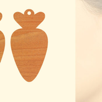 Intra απο ξύλο plywood 3mm-4mm πάχος - Πασχαλινά Ξύλινα Σκουλαρίκια Laser  Δίασταση 3x3 cm INTRAFABR-62261685 - Image 1