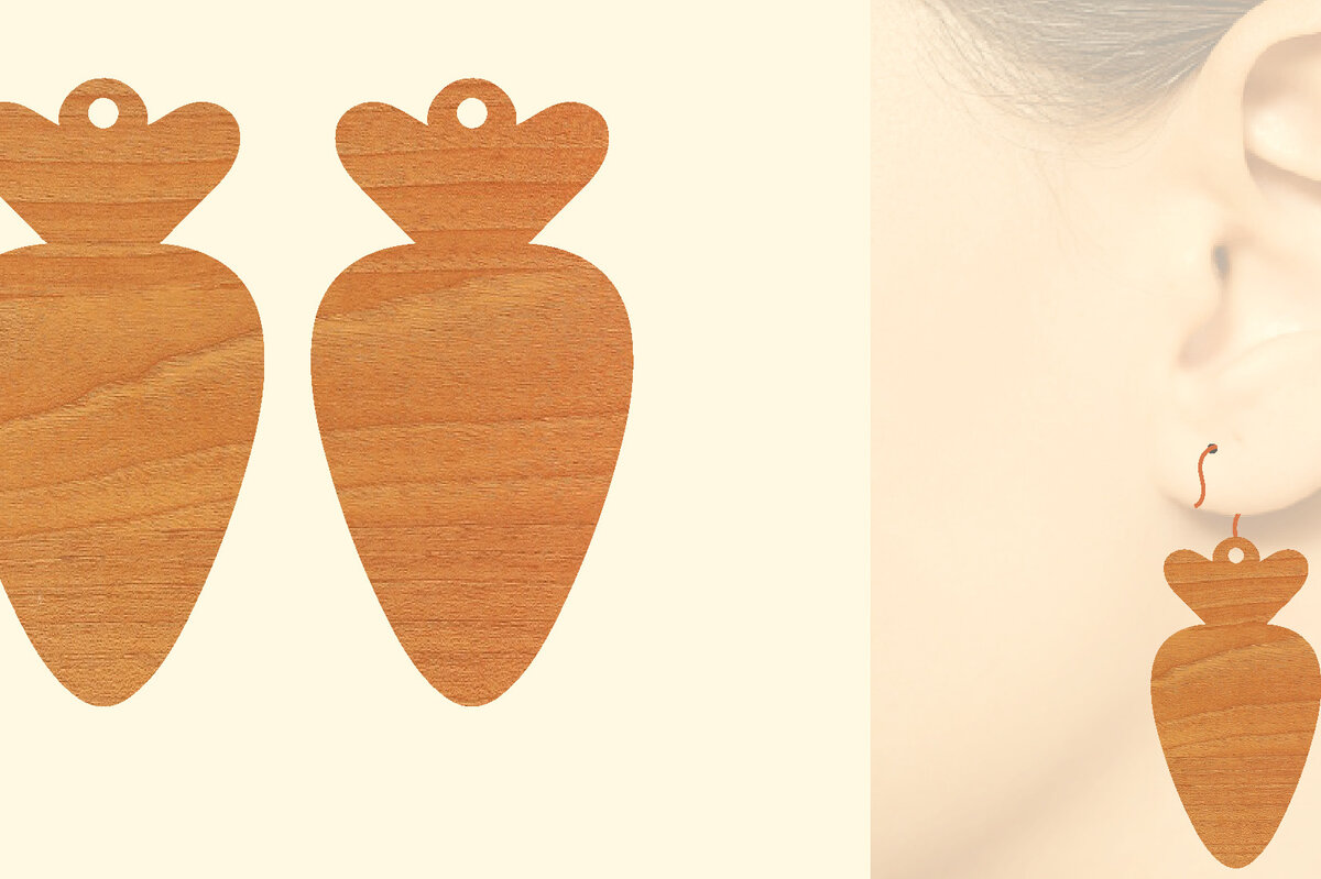 Intra απο ξύλο plywood 3mm-4mm πάχος - Πασχαλινά Ξύλινα Σκουλαρίκια Laser  Δίασταση 3x3 cm INTRAFABR-62261685