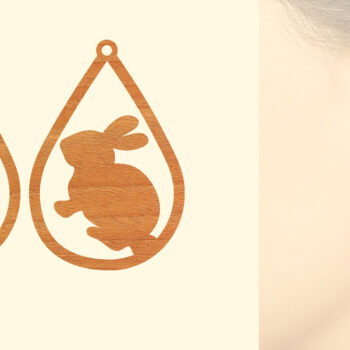 Intra απο ξύλο plywood 3mm-4mm πάχος - Πασχαλινά Ξύλινα Σκουλαρίκια Laser  Δίασταση 3x3 cm INTRAFABR-62261960 - Image 1