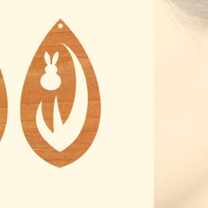 Intra απο ξύλο plywood 3mm-4mm πάχος - Πασχαλινά Ξύλινα Σκουλαρίκια Laser  Δίασταση 3x3 cm INTRAFABR-62368459