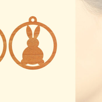 Intra απο ξύλο plywood 3mm-4mm πάχος - Πασχαλινά Ξύλινα Σκουλαρίκια Laser  Δίασταση 3x3 cm INTRAFABR-62261326 - Image 1