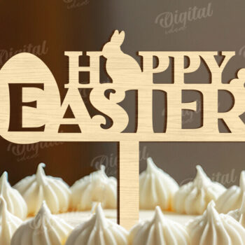 Intra απο ξύλο plywood 3mm-4mm πάχος - Πασχαλινή ξύλινη τούρτα Topper Laser κοπής Δίασταση 15x15 cm INTRAFABR-118212960 - Image 1