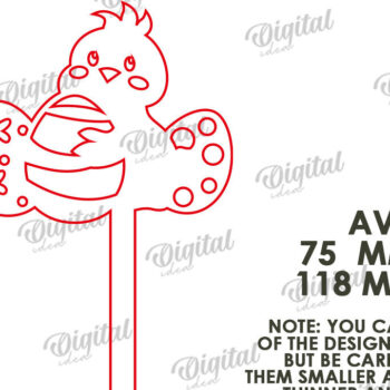 Intra απο ξύλο plywood 3mm-4mm πάχος - Πασχαλινή ξύλινη τούρτα Topper Laser κοπής Δίασταση 15x15 cm INTRAFABR-118211239 - Image 2