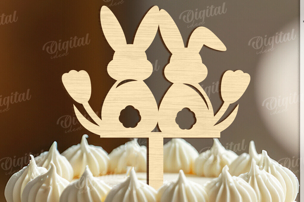 Intra απο ξύλο plywood 3mm-4mm πάχος - Πασχαλινή ξύλινη τούρτα Topper Laser κοπής Δίασταση 15x15 cm INTRAFABR-118212800