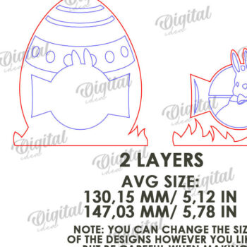 Intra απο ξύλο plywood 3mm-4mm πάχος - Πασχαλινή Ξύλινη Διακόσμηση Πακέτο κοπής με λέιζερ Δίασταση 15x15 cm INTRAFABR-115955331 - Image 6