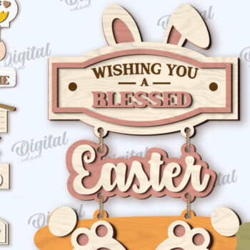 Intra απο ξύλο plywood 3mm-4mm πάχος - Πασχαλινή Ξύλινη Διακόσμηση Πακέτο κοπής με λέιζερ Δίασταση 15x15 cm INTRAFABR-115897289 - Image 1