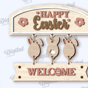 Intra απο ξύλο plywood 3mm-4mm πάχος - Πασχαλινή Ξύλινη Διακόσμηση Πακέτο κοπής με λέιζερ Δίασταση 15x15 cm INTRAFABR-115897289 - Image 3