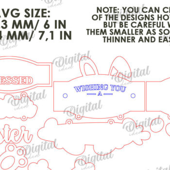 Intra απο ξύλο plywood 3mm-4mm πάχος - Πασχαλινή Ξύλινη Διακόσμηση Πακέτο κοπής με λέιζερ Δίασταση 15x15 cm INTRAFABR-115897289 - Image 10