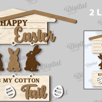 Intra απο ξύλο plywood 3mm-4mm πάχος - Πασχαλινή Ξύλινη Διακόσμηση LaserCut. Διακόσμηση σπιτιού Δίασταση 15x15 cm INTRAFABR-115893585 - Image 3