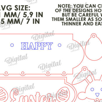 Intra απο ξύλο plywood 3mm-4mm πάχος - Πασχαλινή Ξύλινη Διακόσμηση LaserCut. Διακόσμηση σπιτιού Δίασταση 15x15 cm INTRAFABR-115894257 - Image 2