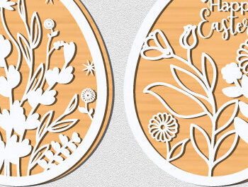 Intra απο ξύλο plywood 3mm-4mm πάχος - Πασχαλινό Ξύλινο Αυγό  Cut 2 Layer 1426 Δίασταση 15x15 cm INTRAFABR-115872134 - Image 2