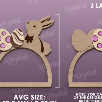 Intra απο ξύλο plywood 3mm-4mm πάχος - Πασχαλινό δαχτυλίδι για χαρτοπετσέτα με λέιζερ Δίασταση 15x15 cm INTRAFABR-117869809 - Image 2