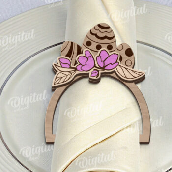 Intra απο ξύλο plywood 3mm-4mm πάχος - Πασχαλινό δαχτυλίδι για χαρτοπετσέτα με λέιζερ Δίασταση 15x15 cm INTRAFABR-117869212 - Image 1