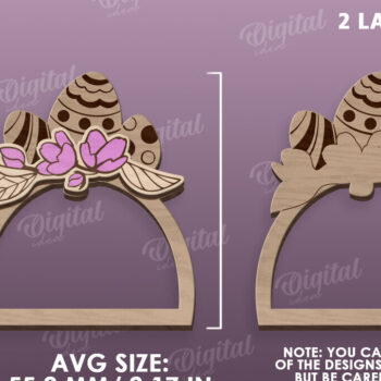 Intra απο ξύλο plywood 3mm-4mm πάχος - Πασχαλινό δαχτυλίδι για χαρτοπετσέτα με λέιζερ Δίασταση 15x15 cm INTRAFABR-117869212 - Image 2