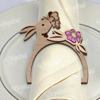 Intra απο ξύλο plywood 3mm-4mm πάχος - Πασχαλινό δαχτυλίδι για χαρτοπετσέτα με λέιζερ Δίασταση 15x15 cm INTRAFABR-117869401 - Image 1