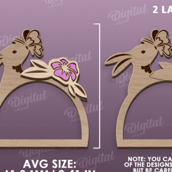 Intra απο ξύλο plywood 3mm-4mm πάχος - Πασχαλινό δαχτυλίδι για χαρτοπετσέτα με λέιζερ Δίασταση 15x15 cm INTRAFABR-117869401 - Image 2