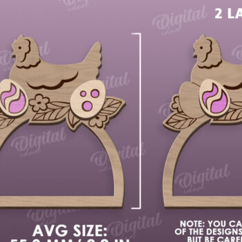 Intra απο ξύλο plywood 3mm-4mm πάχος - Πασχαλινό δαχτυλίδι για χαρτοπετσέτα με λέιζερ Δίασταση 15x15 cm INTRAFABR-117869577 - Image 2