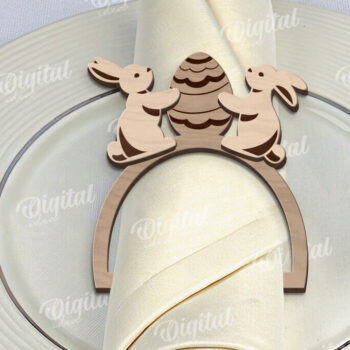 Intra απο ξύλο plywood 3mm-4mm πάχος - Πασχαλινό δαχτυλίδι για χαρτοπετσέτα με λέιζερ Δίασταση 15x15 cm INTRAFABR-117869637 - Image 1