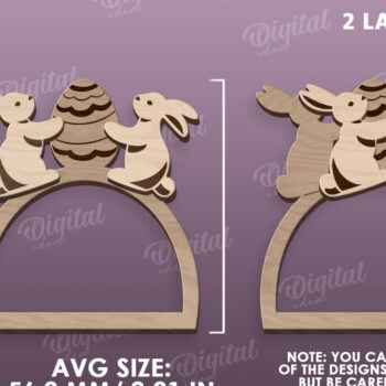 Intra απο ξύλο plywood 3mm-4mm πάχος - Πασχαλινό δαχτυλίδι για χαρτοπετσέτα με λέιζερ Δίασταση 15x15 cm INTRAFABR-117869637 - Image 2