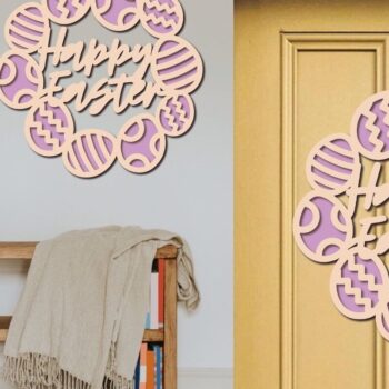 Intra απο ξύλο plywood 3mm-4mm πάχος - Πασχαλινό στεφάνι 3D, Στολίδι Mandala  Δίασταση 30x30 cm INTRAFABR-90774952 - Image 4