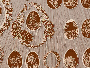 Intra απο ξύλο plywood 3mm-4mm πάχος - Πασχαλινό στεφάνι, κορνίζα, αυγό Ξύλινο  888 Δίασταση 20x25 cm INTRAFABR-62971452 - Image 1