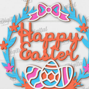 Intra απο ξύλο plywood 3mm-4mm πάχος - Πασχαλινό στεφάνι LaserCut. Ανοιξιάτικο ντεκόρ  Δίασταση 15x15 cm INTRAFABR-117335298