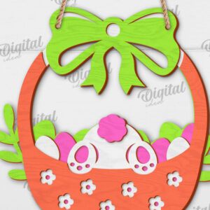 Intra απο ξύλο plywood 3mm-4mm πάχος - Πασχαλινό στεφάνι LaserCut. Ανοιξιάτικο ντεκόρ  Δίασταση 15x15 cm INTRAFABR-117334991