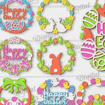 Intra απο ξύλο plywood 3mm-4mm πάχος - Πασχαλινά Στεφάνια Δέσμη κοπής με λέιζερ Δίασταση 15x15 cm INTRAFABR-117410137 - Image 1