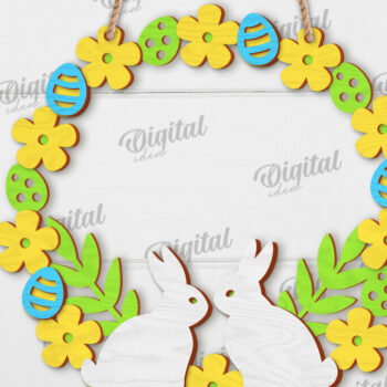 Intra απο ξύλο plywood 3mm-4mm πάχος - Πασχαλινά Στεφάνια Δέσμη κοπής με λέιζερ Δίασταση 15x15 cm INTRAFABR-117410137 - Image 2