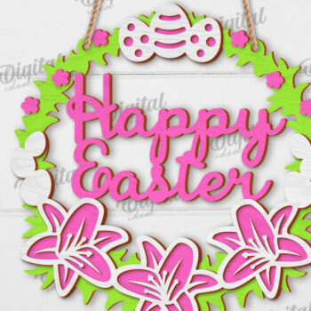 Intra απο ξύλο plywood 3mm-4mm πάχος - Πασχαλινά Στεφάνια Δέσμη κοπής με λέιζερ Δίασταση 15x15 cm INTRAFABR-117410137 - Image 3