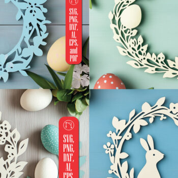 Intra απο ξύλο plywood 3mm-4mm πάχος - Πασχαλινά στεφάνια Laser Cut  Bundle Δίασταση 4x4 cm INTRAFABR-117646097 - Image 1