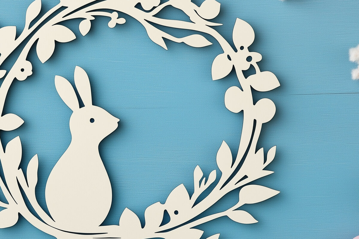 Intra απο ξύλο plywood 3mm-4mm πάχος - Πασχαλινά στεφάνια με Laser Cut  Cut File Δίασταση 4x4 cm INTRAFABR-117611916