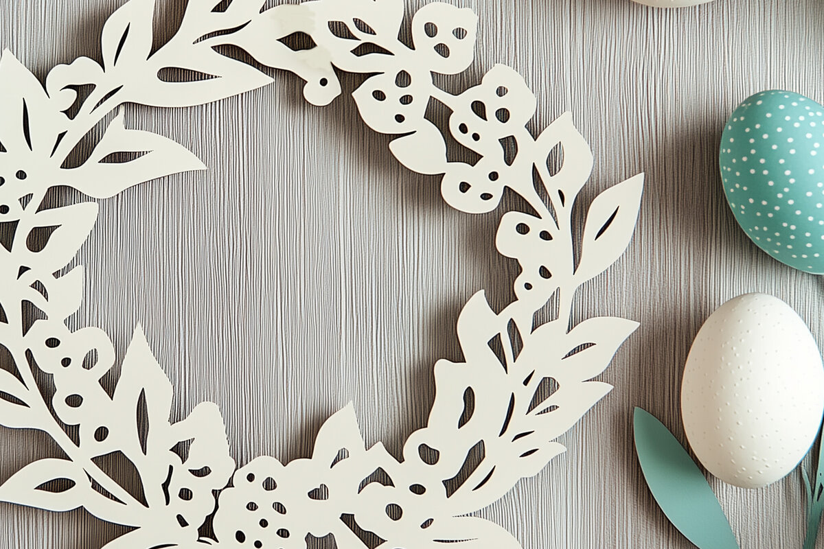 Intra απο ξύλο plywood 3mm-4mm πάχος - Πασχαλινά στεφάνια με Laser Cut  Cut File Δίασταση 4x4 cm INTRAFABR-117639097