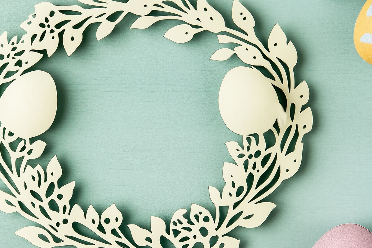 Intra απο ξύλο plywood 3mm-4mm πάχος - Πασχαλινά στεφάνια με Laser Cut  Cut File Δίασταση 4x4 cm INTRAFABR-117645592